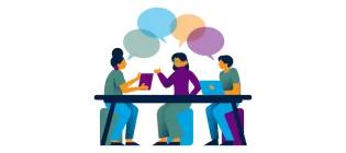 Participants in discusson around a table